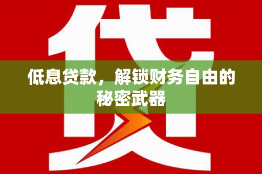 宁国低息贷款，解锁财务自由的秘密武器