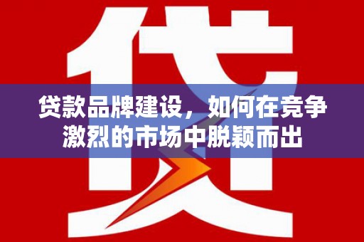 宁国贷款品牌建设，如何在竞争激烈的市场中脱颖而出