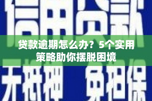 宁国贷款逾期怎么办？5个实用策略助你摆脱困境
