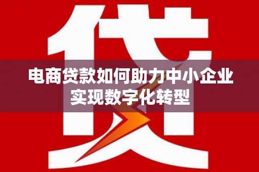 宁国电商贷款如何助力中小企业实现数字化转型