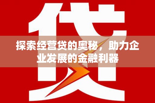 宁国探索经营贷的奥秘，助力企业发展的金融利器